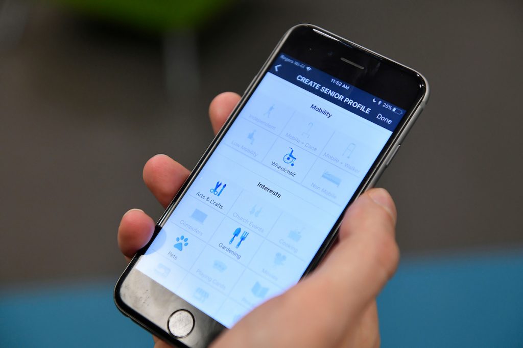 A close-up of uCarenet's app featuring profile page.