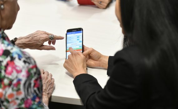 Using seniors' care app