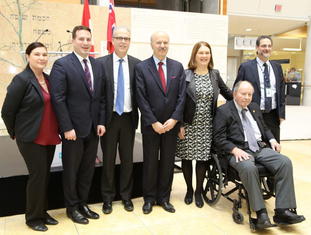 Photo of Minister of Health, Minister of Research, Innovation & Science, with Baycrest CEO and other representatives