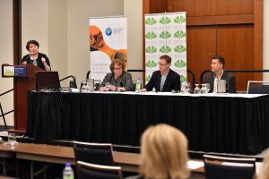 Health research and innovation panel at the 2019 What's Next Canada conference.
