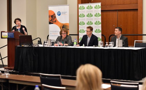 Health research and innovation panel at the 2019 What's Next Canada conference.