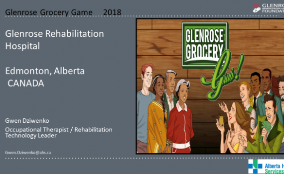 Opening screen of the Glenrose Grocery Grab game