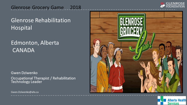 Opening screen of the Glenrose Grocery Grab game