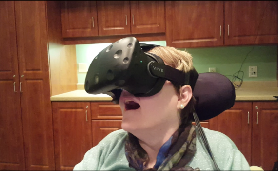 York Care Centre resident using virtual reality