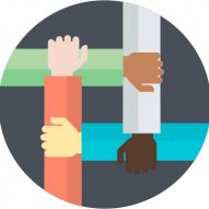 graphic: four arms interlocked graphic: four arms interlocked