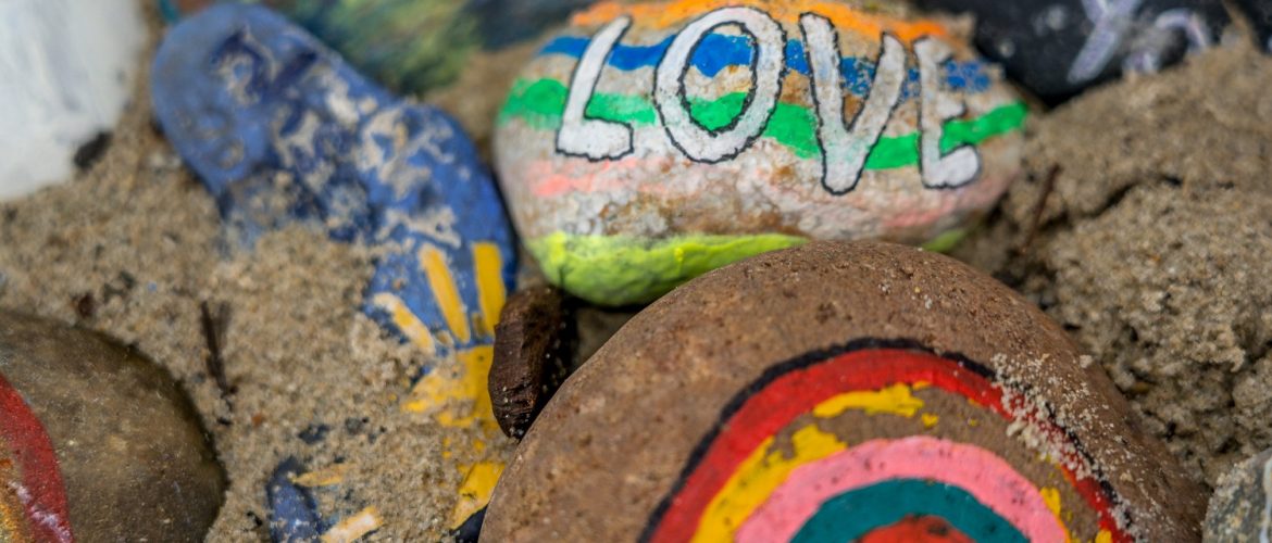 A collection of colourful rocks