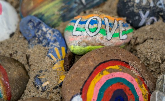 A collection of colourful rocks